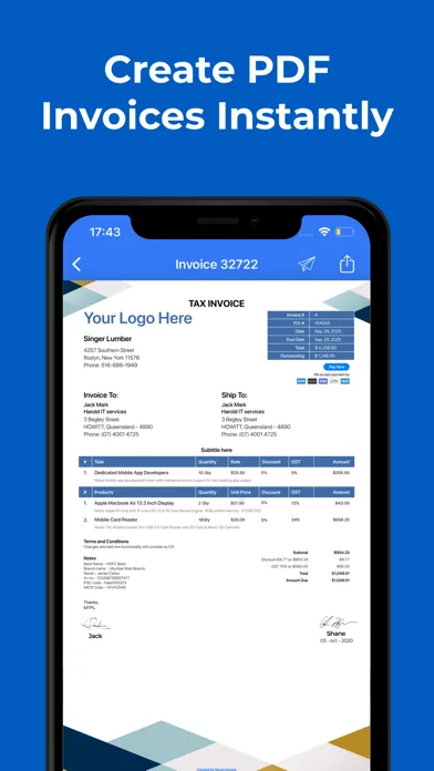 Easy Invoice Maker App by Moon screenshot 2