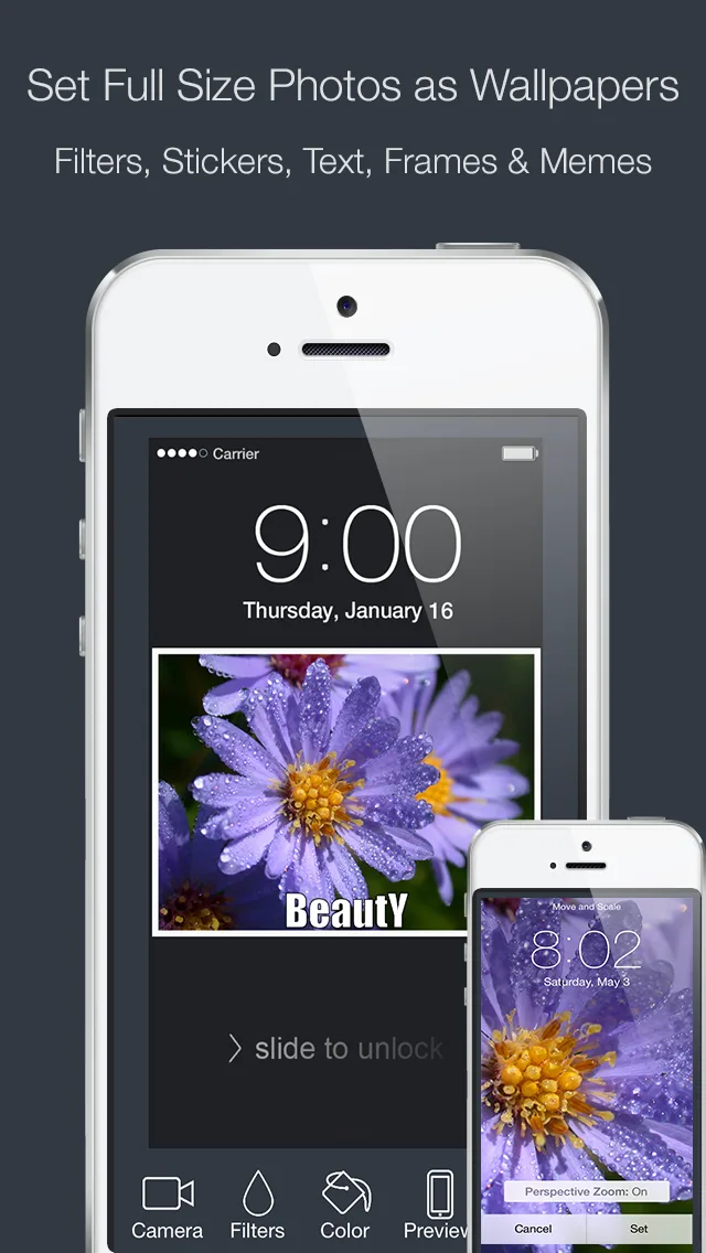 Wallpaper Fix - Fit your Home & Lock.screen Images with Filters, Frames, Stickers & Many More! screenshot 1
