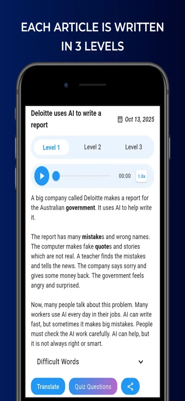 English News in Levels screenshot 3