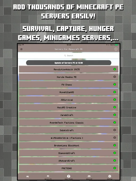 Multiplayer Servers for Minecraft PE & PC w Mods screenshot 3