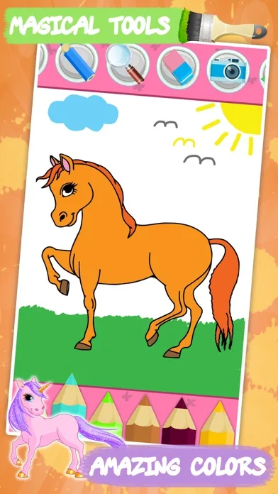 Coloring book Unicorn & Horses screenshot 1