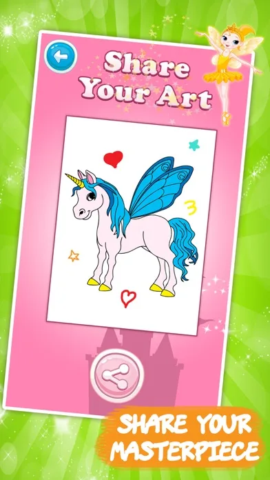 Coloring book Unicorn & Horses screenshot 5