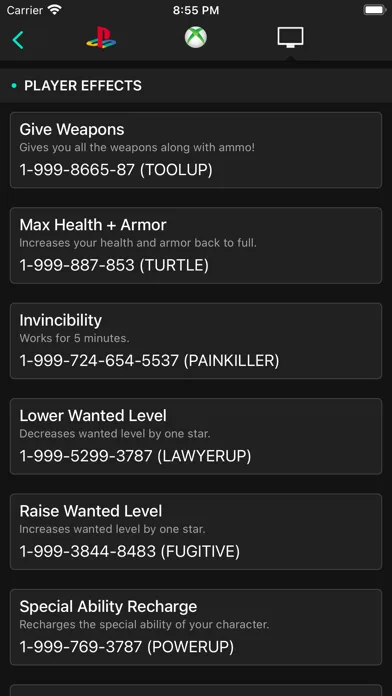 All Cheats for GTA V (5) screenshot 4
