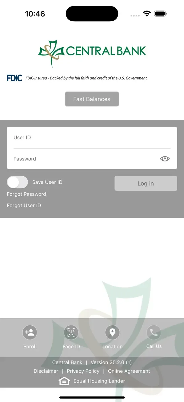 Central Bank Mobile Banking screenshot 1