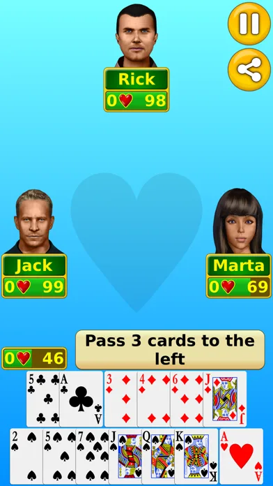 Hearts - Play online & offline screenshot 2