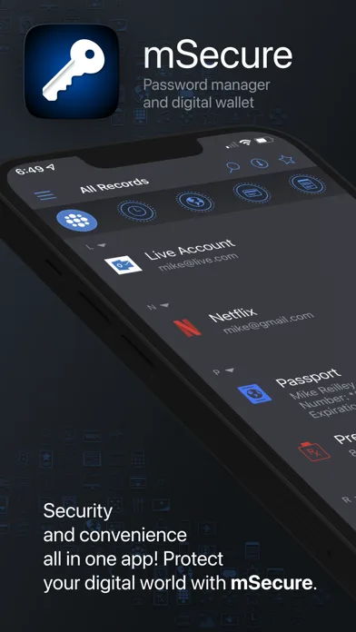 Password Manager - mSecure screenshot 1