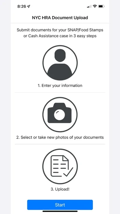 NYC HRA Document Upload screenshot 1