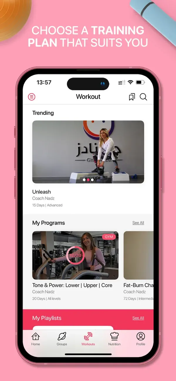 Gymnadz - Women's Fitness App screenshot 2