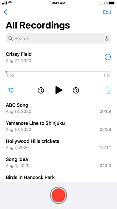 Voice Memos screenshot 2