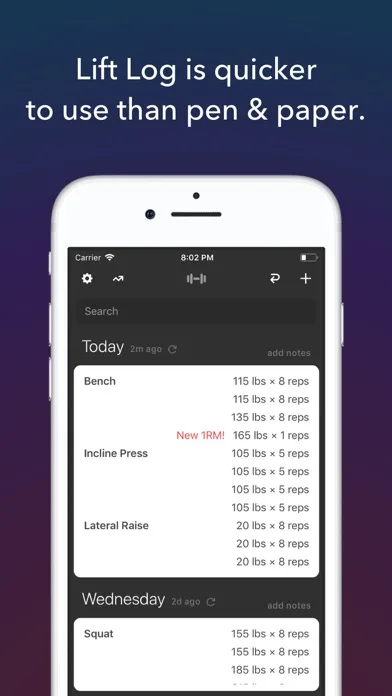 Lift Log: #1 Weightlifting Log screenshot 1