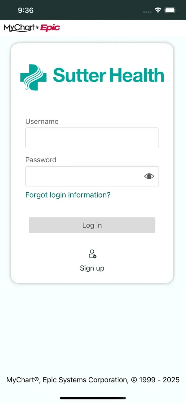 Sutter Health My Health Online screenshot 2