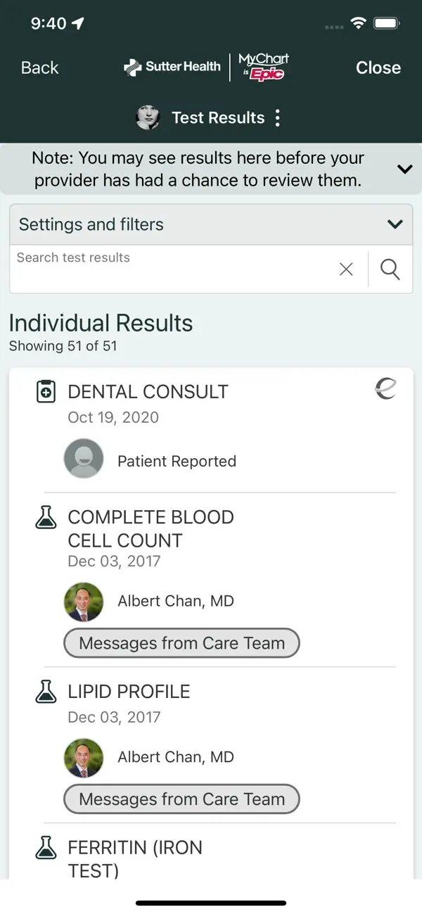 Sutter Health My Health Online screenshot 4