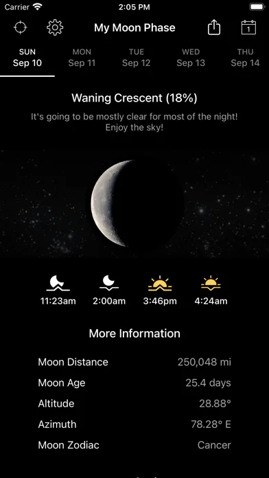 My Moon Phase - Lunar Calendar screenshot 1
