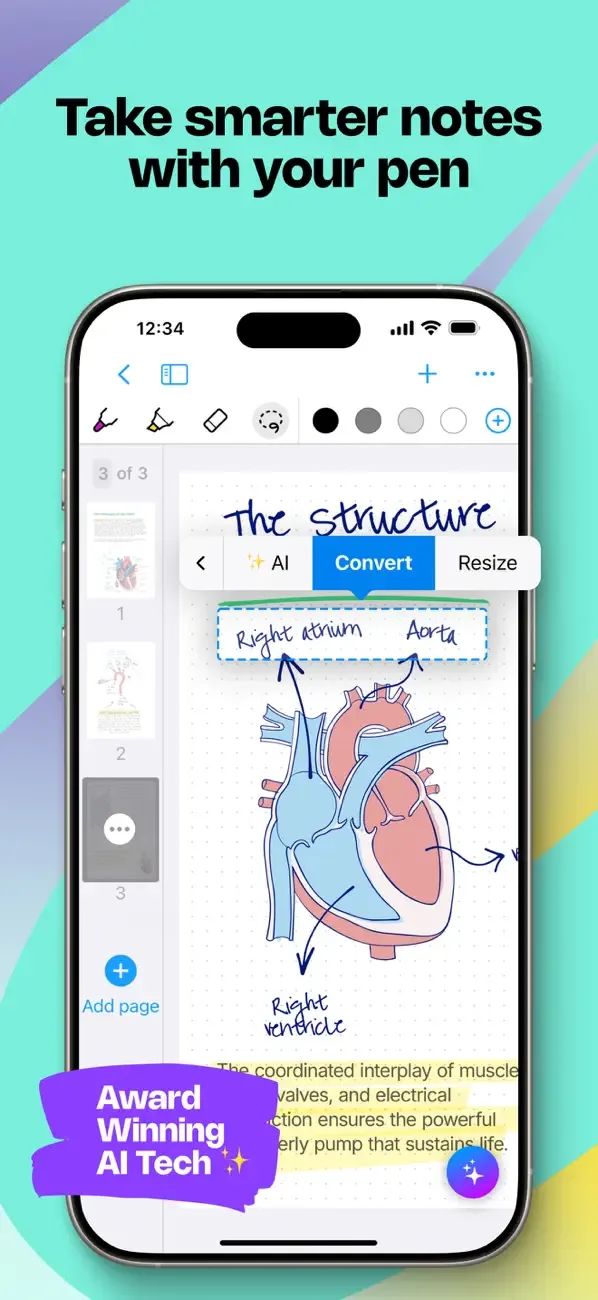 MyScript Notes: AI Handwriting screenshot 1