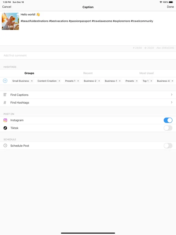 PREVIEW: Planner for Instagram screenshot 1