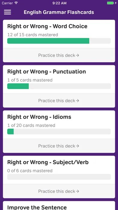 English Grammar Flashcards screenshot 1