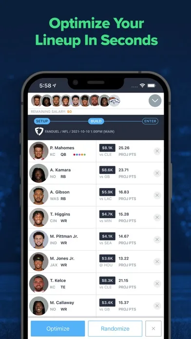 LineupHQ FanDuel DFS Optimizer screenshot 4