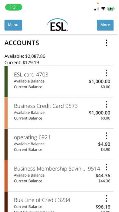 ESL Business Mobile Banking screenshot 2