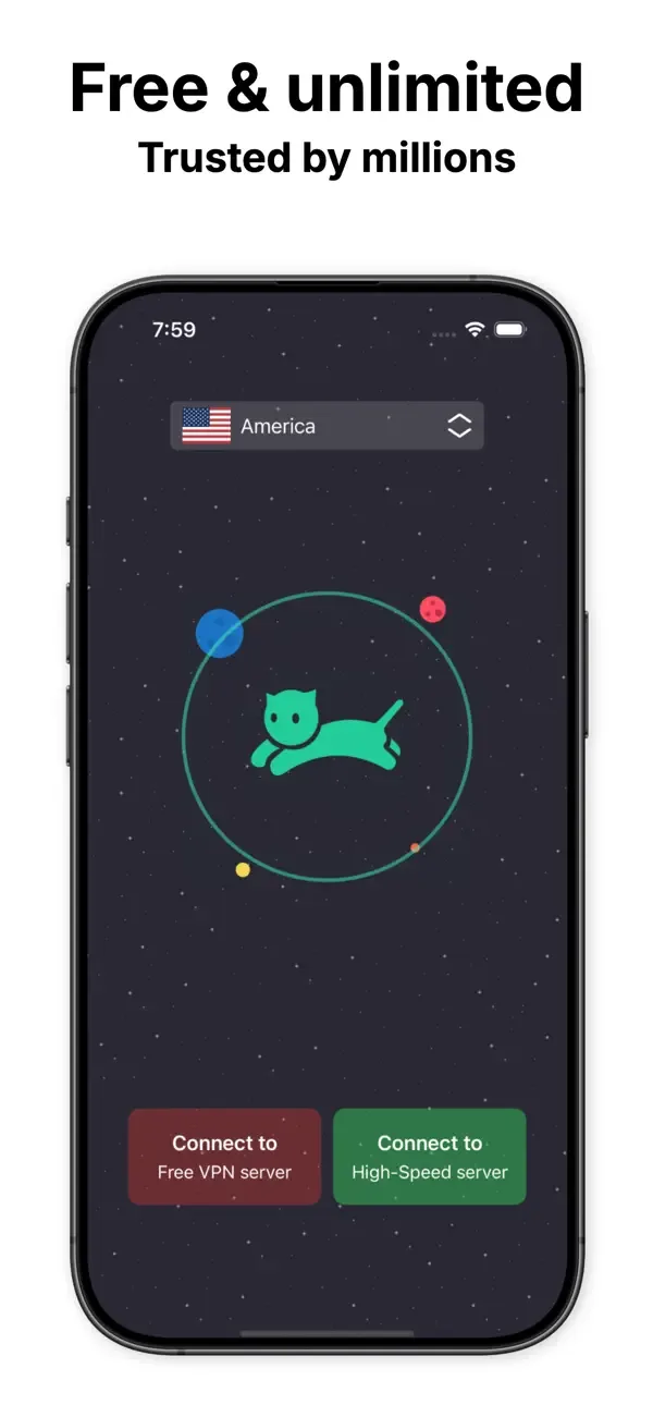 VPN cat: Fast Secure Unlimited screenshot 1