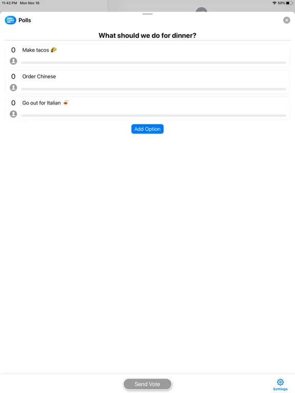 Polls for iMessage screenshot 1