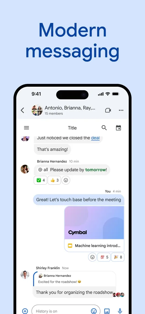 Google Chat screenshot 1