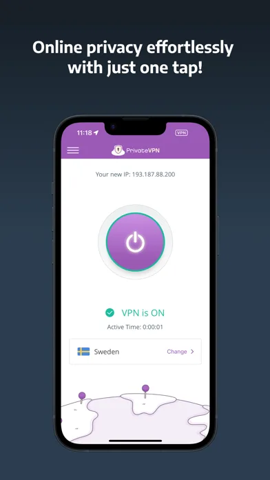 PrivateVPN screenshot 1