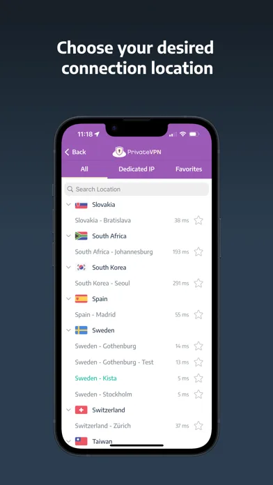 PrivateVPN screenshot 2
