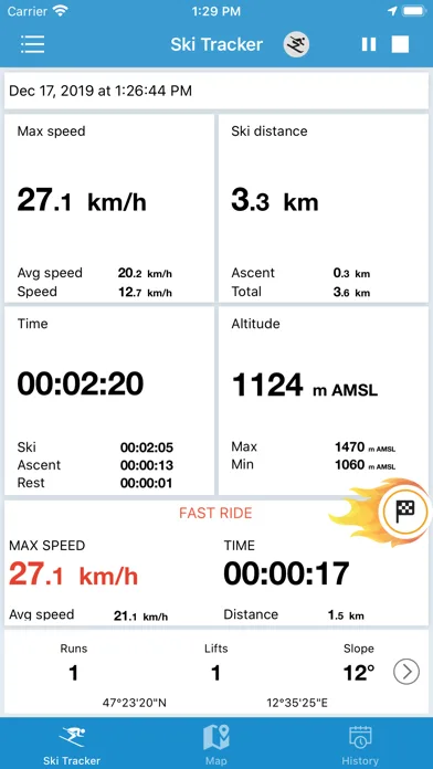 EXA Ski Tracker screenshot 1