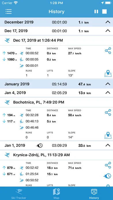 EXA Ski Tracker screenshot 3