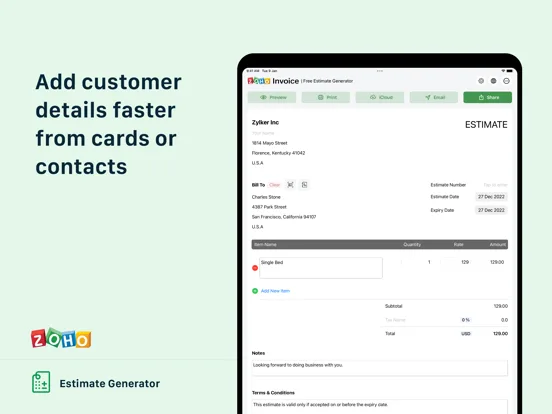 Estimate Generator - Zoho screenshot 5