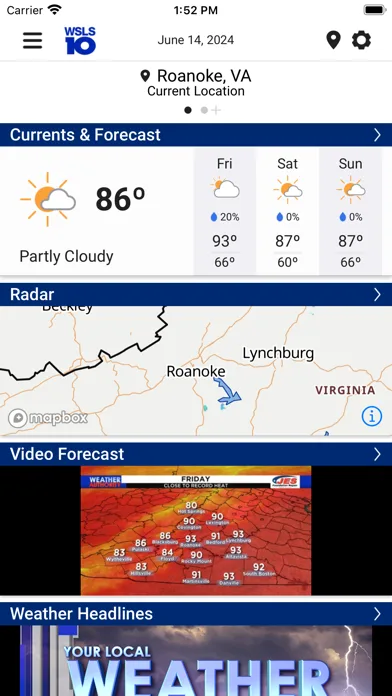 WSLS 10 Roanoke Weather screenshot 1