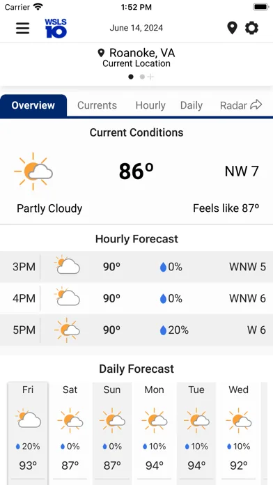 WSLS 10 Roanoke Weather screenshot 2