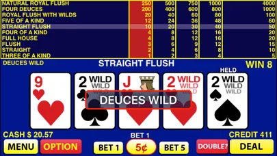 Deuces Wild Video Poker screenshot 1