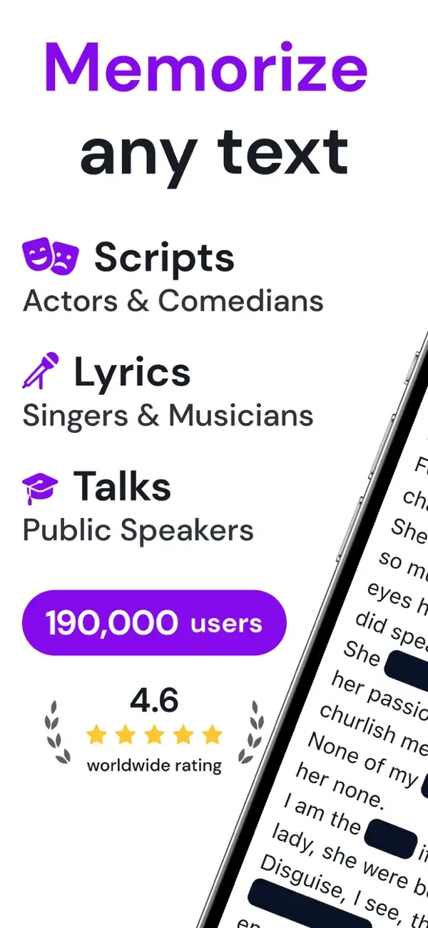 Memorize lines: MemoCoach screenshot 1