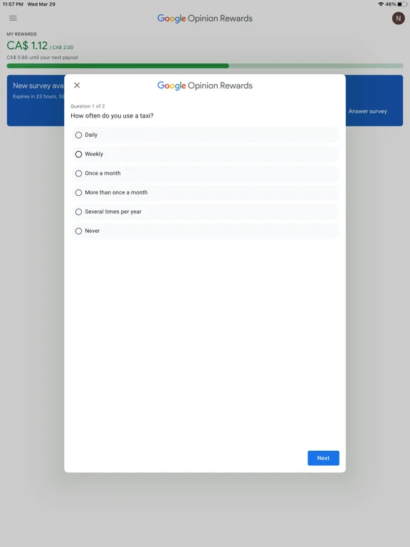 Google Opinion Rewards screenshot 2