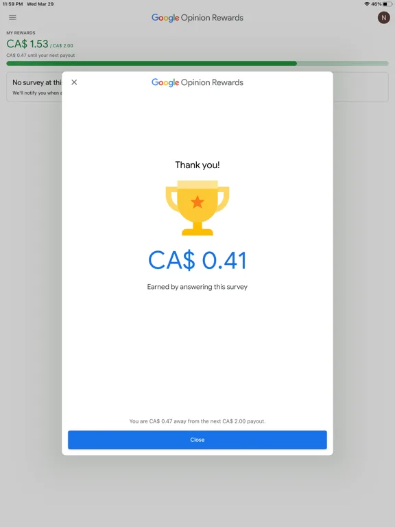 Google Opinion Rewards screenshot 3