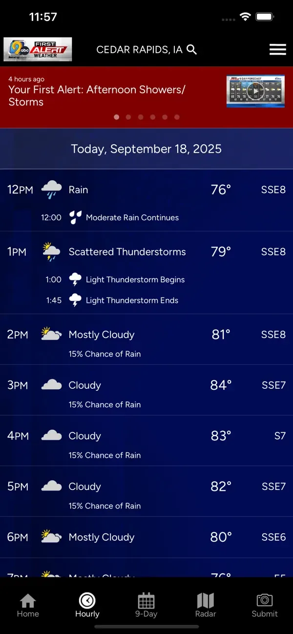 KCRG-TV9 First Alert Weather screenshot 2