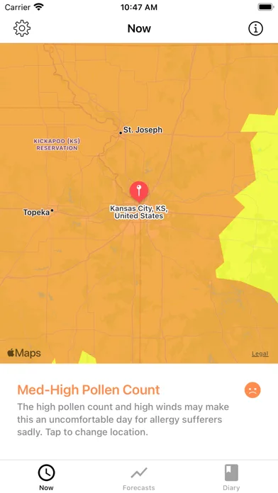 My Pollen Forecast - Allergies screenshot 1
