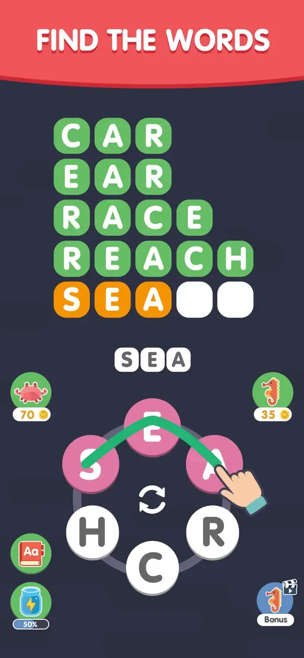 Word Search Sea: Offline Games screenshot 1