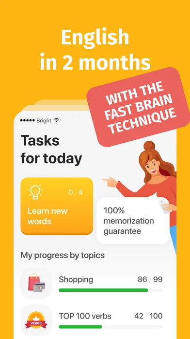Bright - English for beginners screenshot 1