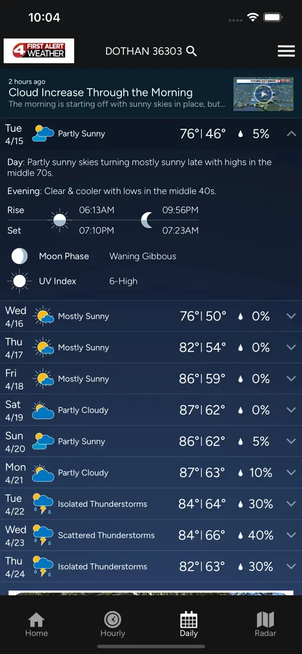 WTVY-TV 4 First Alert Weather screenshot 3