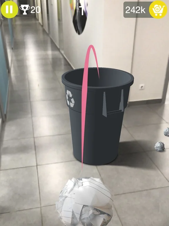 Paper Bin AR - paper throw screenshot 1