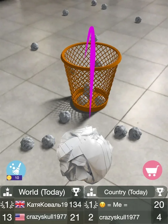 Paper Bin AR - paper throw screenshot 2