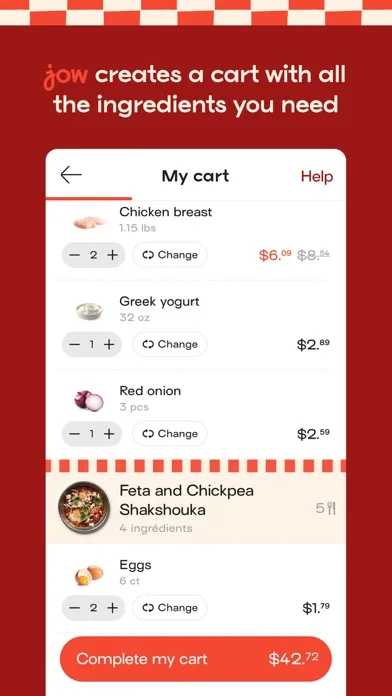 Jow - easy recipes & groceries screenshot 5