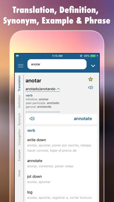 Spanish Plus Dict & Translator screenshot 1