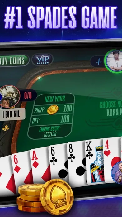 Spades Tournament online game screenshot 1