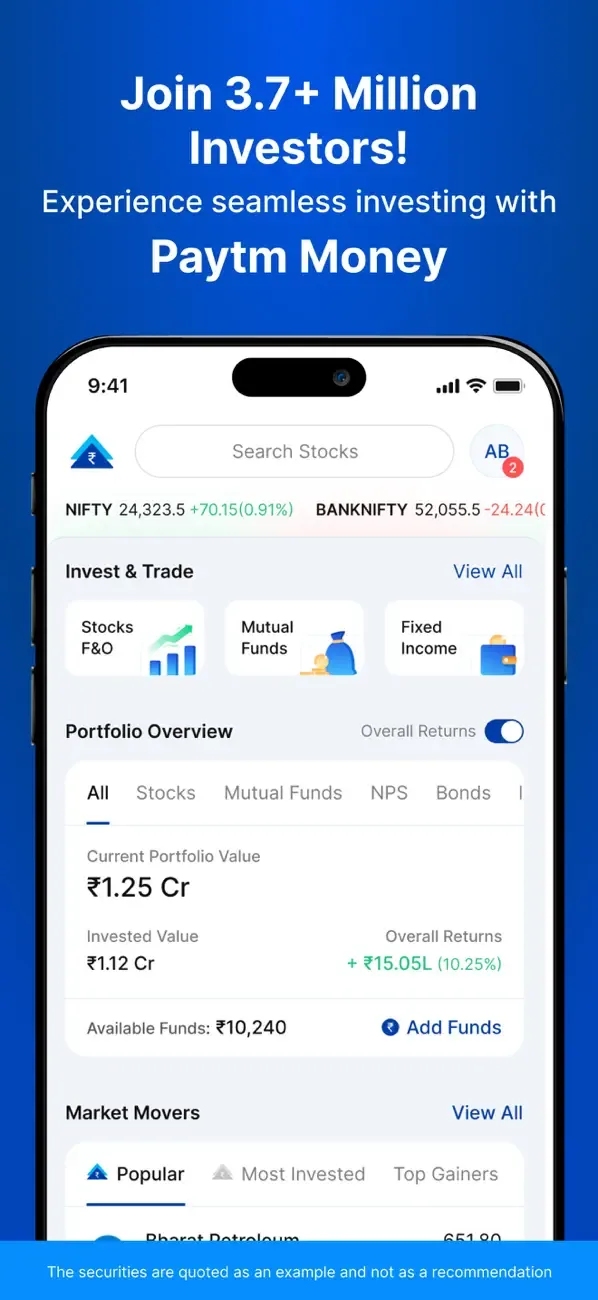Paytm Money: Stocks, MF, IPO screenshot 1