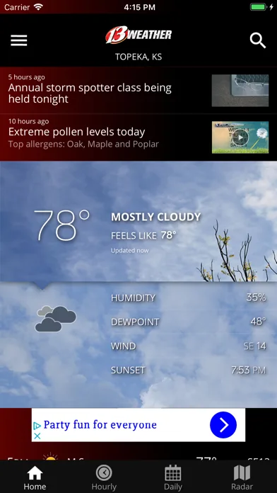 WIBW 13 Weather app screenshot 1