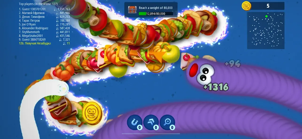 Worms Zone .io — Hungry Snake screenshot 1