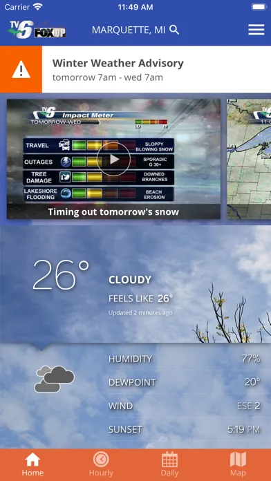 TV6 & FOX UP Weather screenshot 1